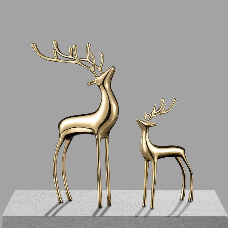 Basergy Bronze Deer Desktop Ornament for Office and Home Decor