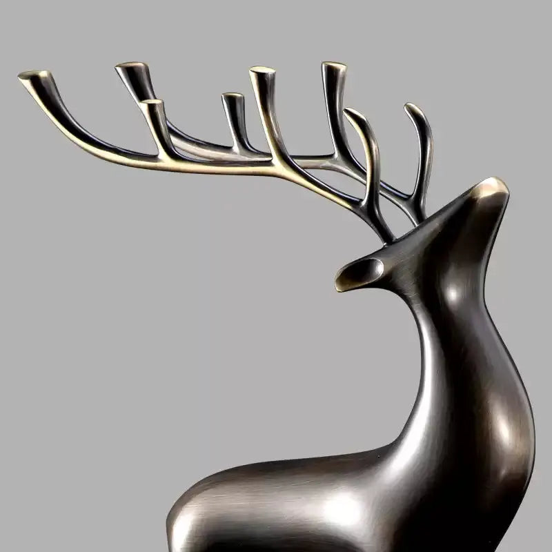 Basergy Bronze Deer Desktop Ornament for Office and Home Decor