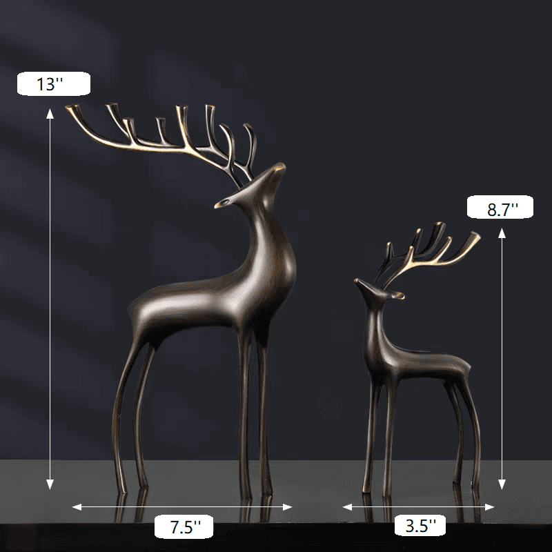 Basergy Bronze Deer Desktop Ornament for Office and Home Decor