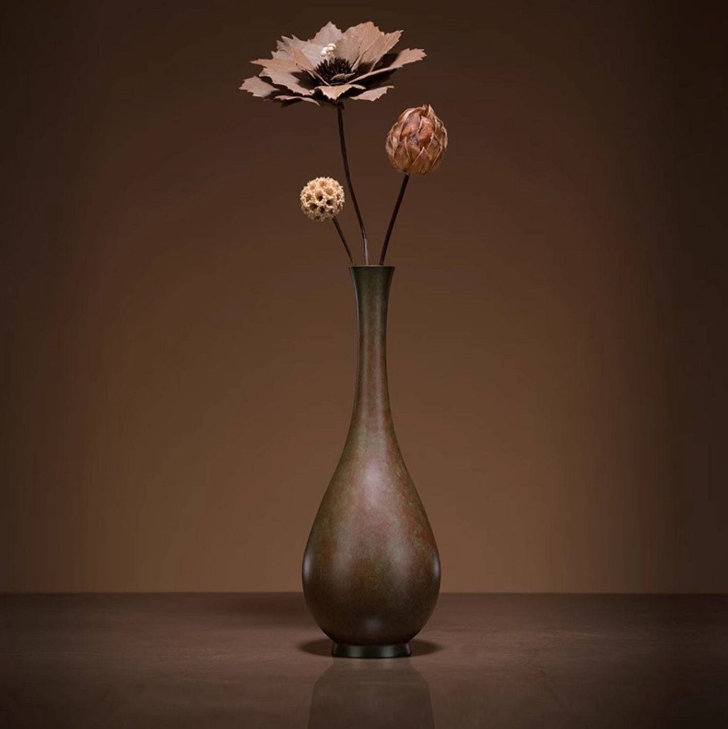 Basergy Bronze Decorative Vase for Living Room