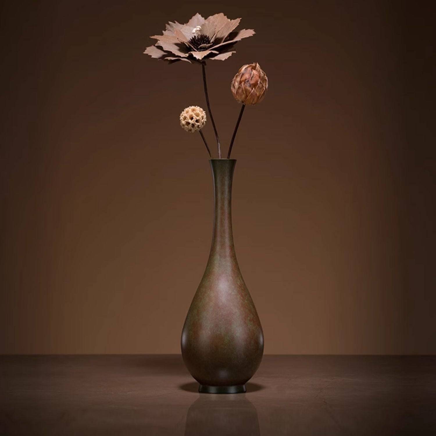 Basergy Bronze Decorative Vase for Living Room