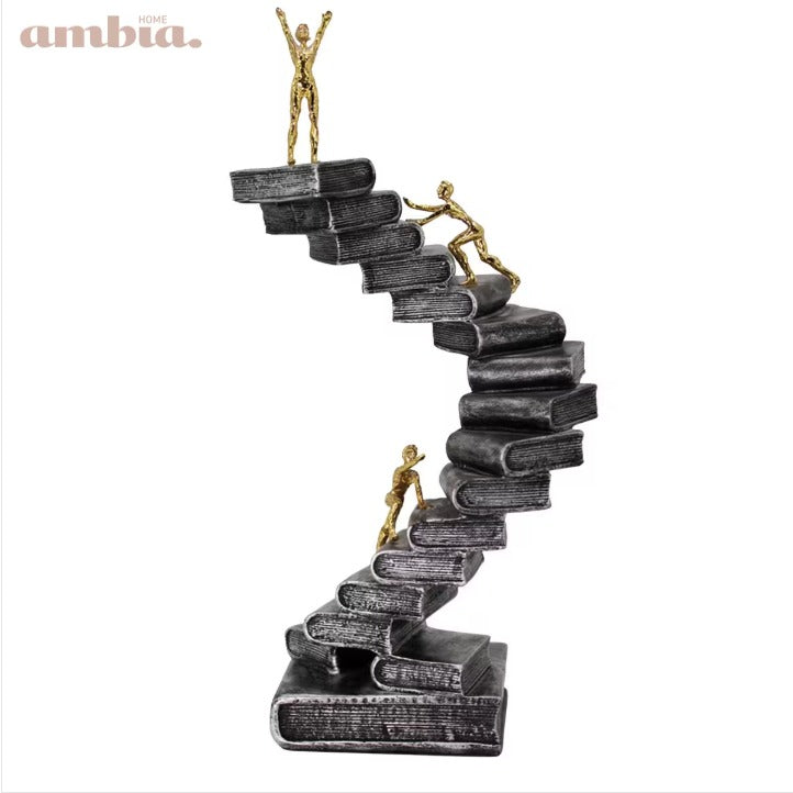 Basergy Modern Decorative Book Sculpture – Sleek Black Polyresin Accent